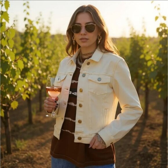 Off‑White Denim Jacket by Articles of Society – Timeless Layer Edition NWT M - Picture 3 of 4